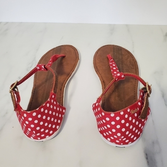 Keds Tealight T-Strap Red Polka Dot Womens Sandal - Picture 2 of 6